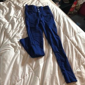 Electric blue high waisted jeggings